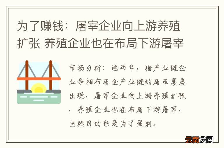 为了赚钱：屠宰企业向上游养殖扩张 养殖企业也在布局下游屠宰