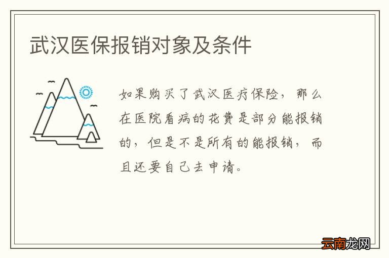武汉医保报销对象及条件
