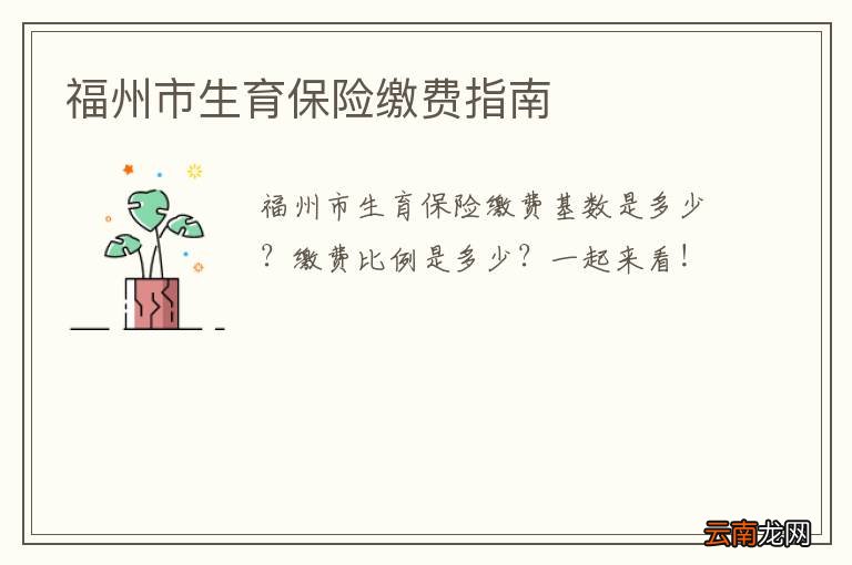 福州市生育保险缴费指南
