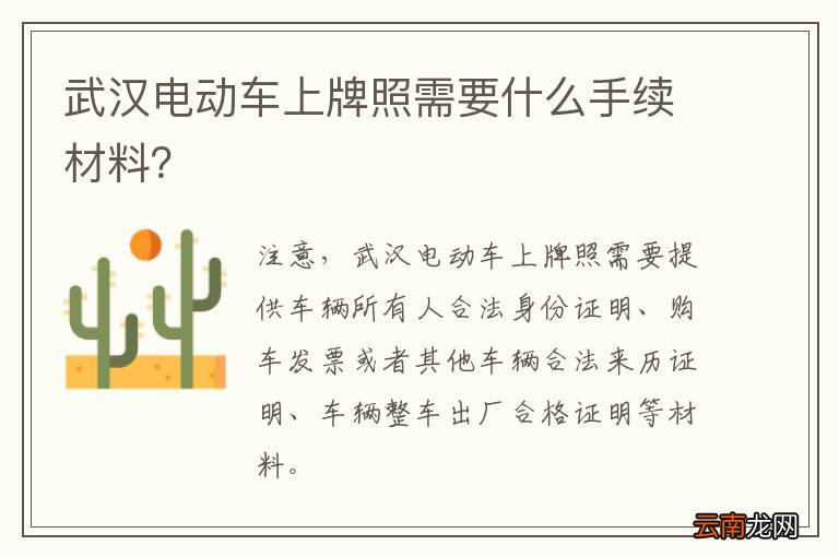 武汉电动车上牌照需要什么手续材料？