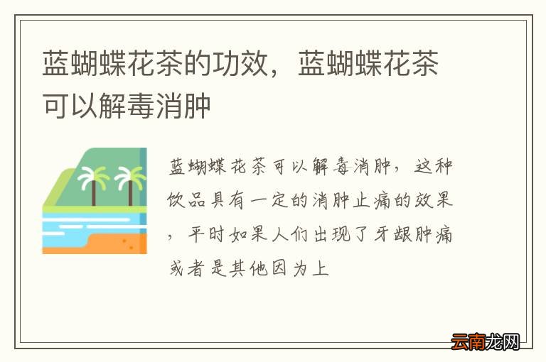 蓝蝴蝶花茶的功效，蓝蝴蝶花茶可以解毒消肿