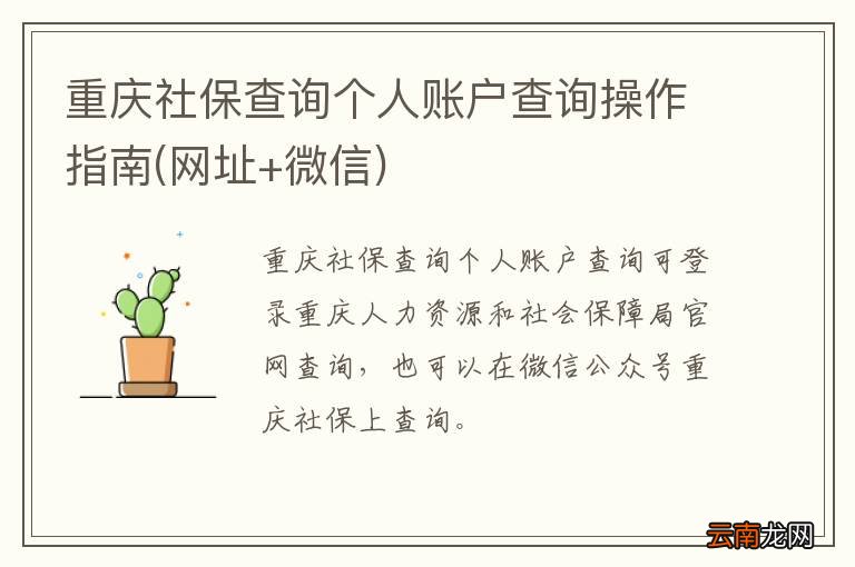 网址+微信 重庆社保查询个人账户查询操作指南