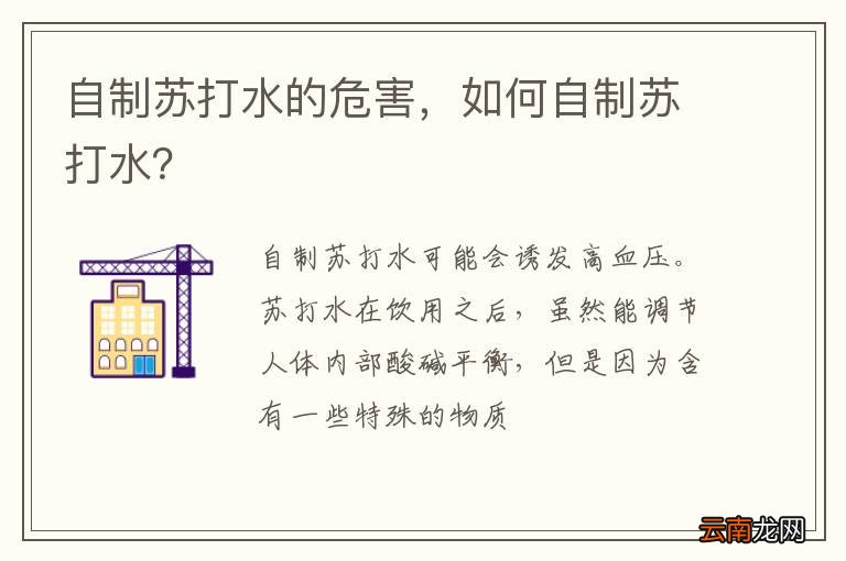 自制苏打水的危害，如何自制苏打水？