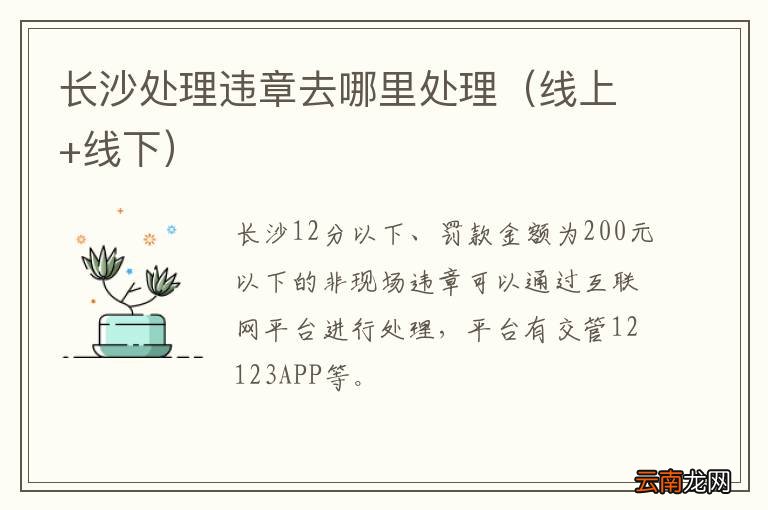 线上+线下 长沙处理违章去哪里处理
