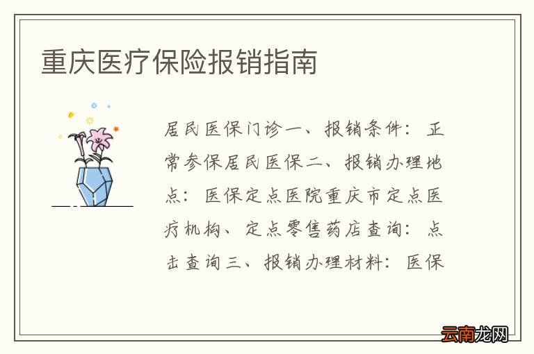 重庆医疗保险报销指南