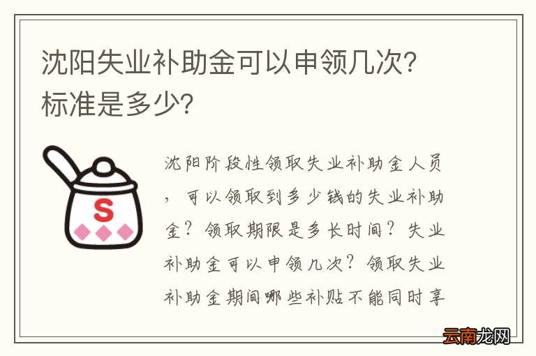 沈阳失业补助金可以申领几次？标准是多少？