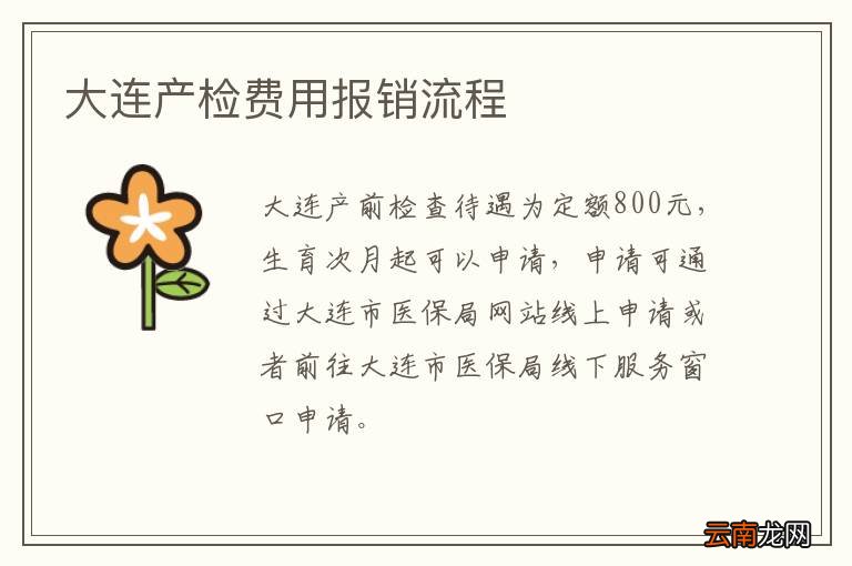 大连产检费用报销流程