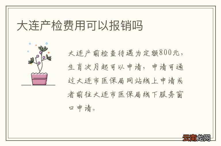 大连产检费用可以报销吗