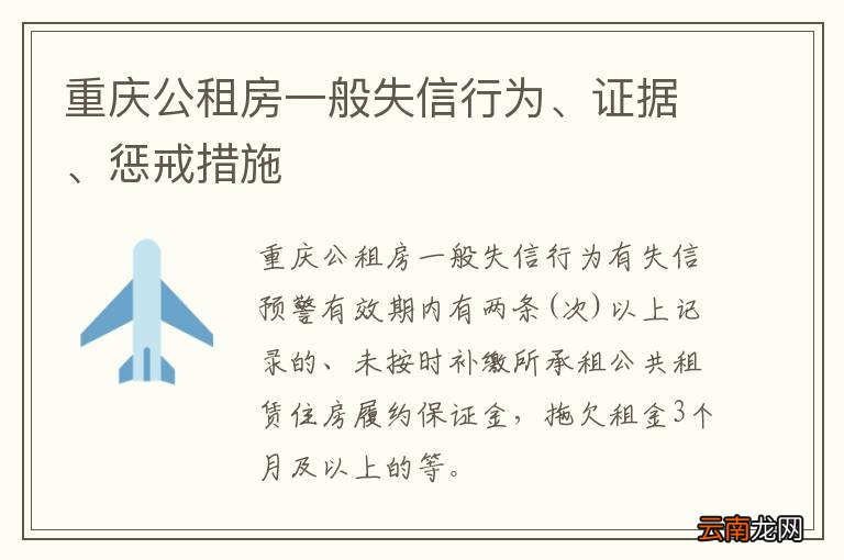重庆公租房一般失信行为、证据、惩戒措施