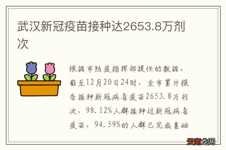 武汉新冠疫苗接种达2653.8万剂次