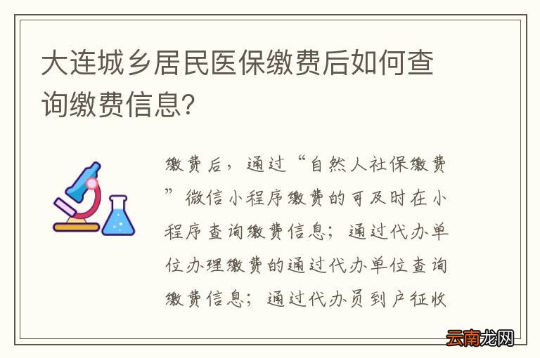 大连城乡居民医保缴费后如何查询缴费信息？