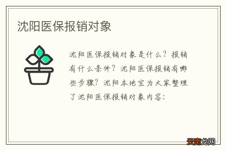 沈阳医保报销对象
