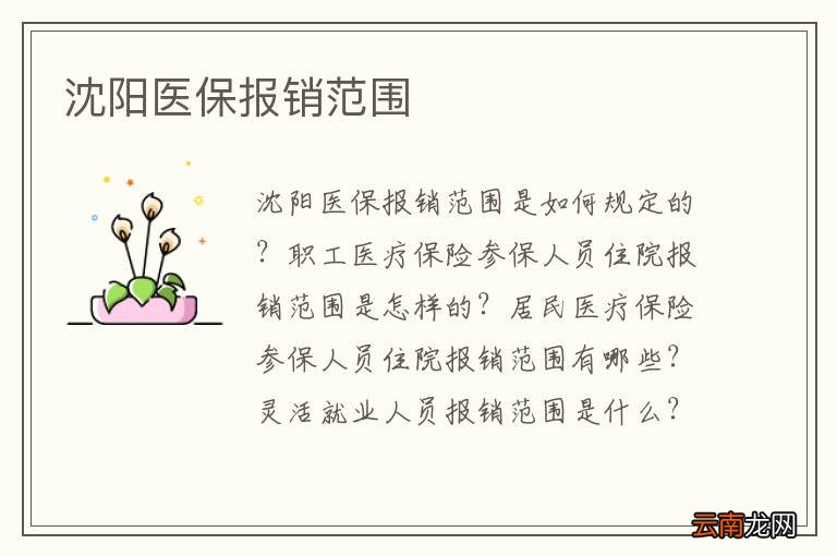 沈阳医保报销范围