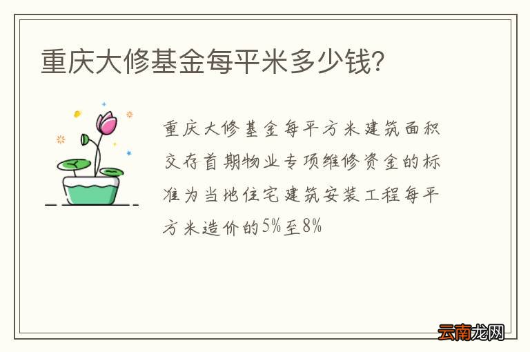 重庆大修基金每平米多少钱？