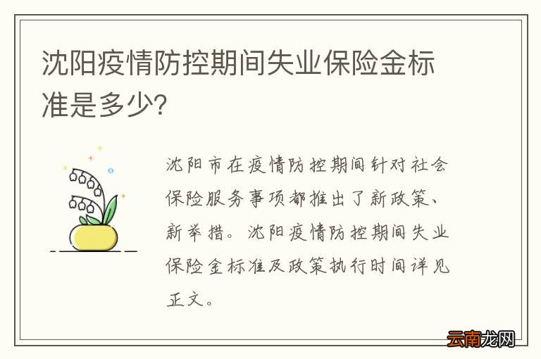 沈阳疫情防控期间失业保险金标准是多少？