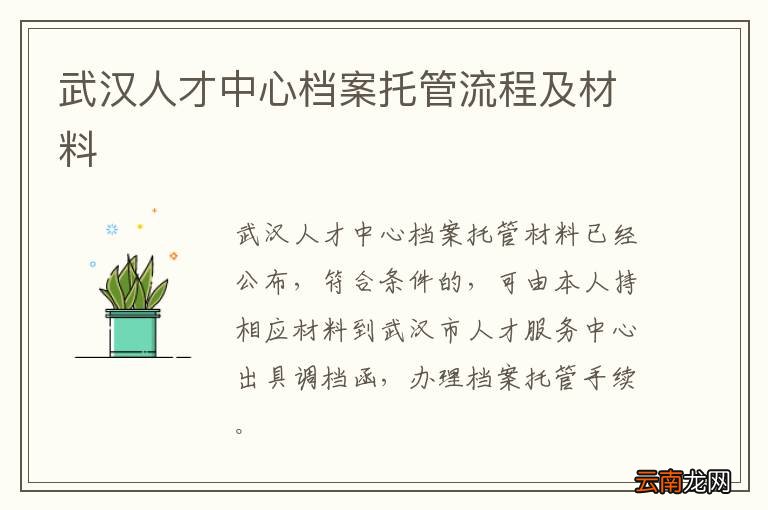 武汉人才中心档案托管流程及材料