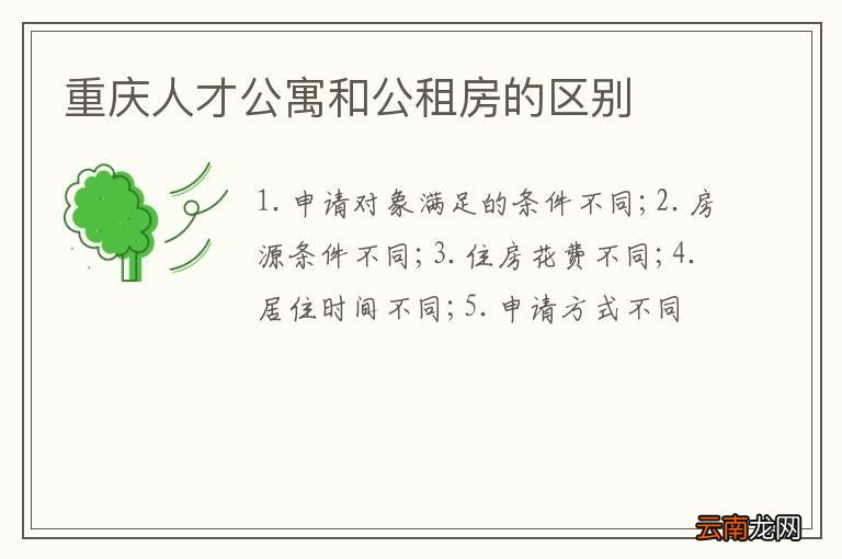 重庆人才公寓和公租房的区别