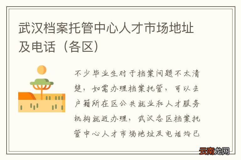 各区 武汉档案托管中心人才市场地址及电话