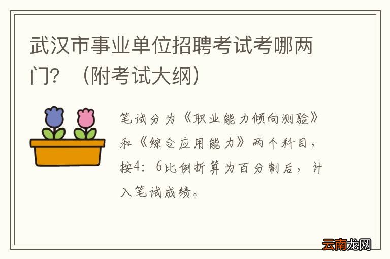 附考试大纲 武汉市事业单位招聘考试考哪两门？