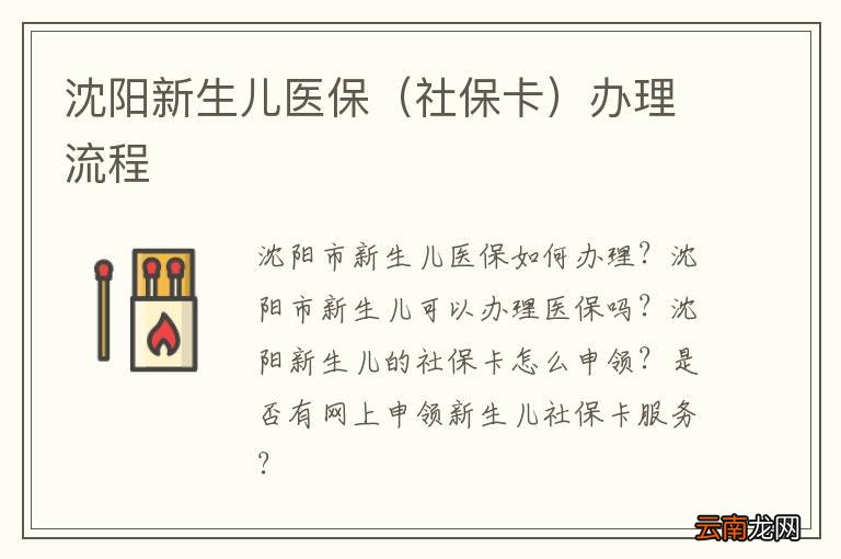 社保卡 沈阳新生儿医保办理流程