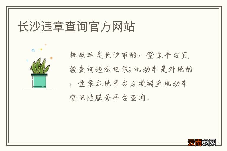 长沙违章查询官方网站