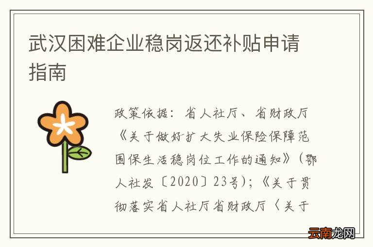 武汉困难企业稳岗返还补贴申请指南