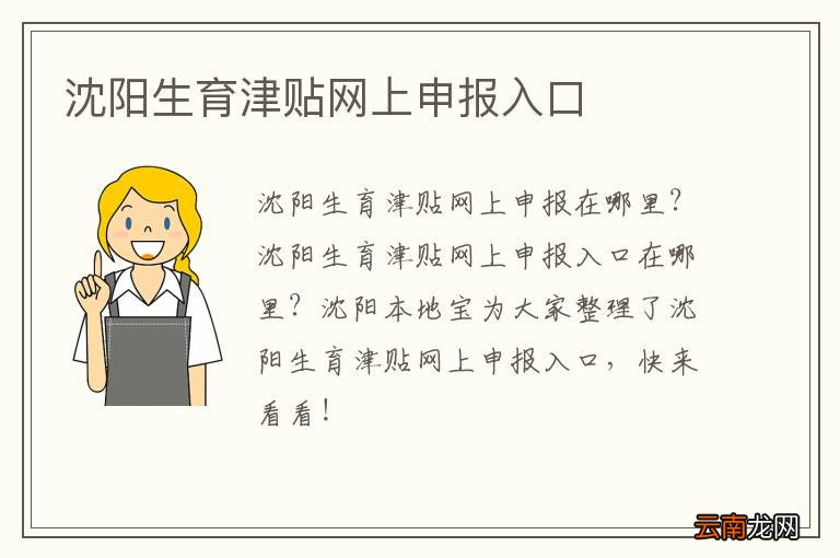 沈阳生育津贴网上申报入口