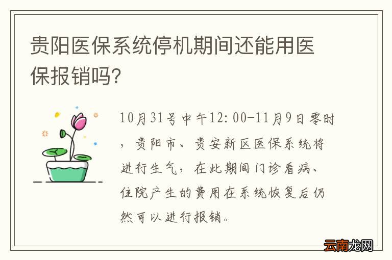 贵阳医保系统停机期间还能用医保报销吗？