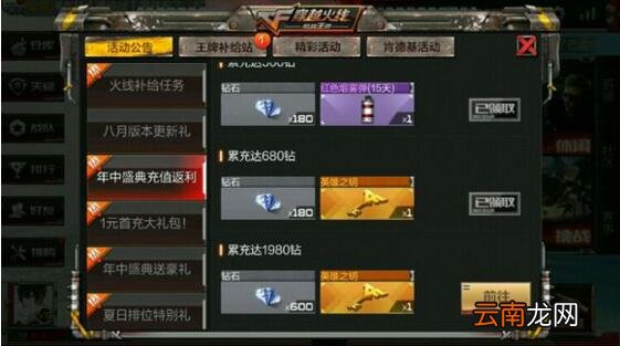 CF手游年中充值返利和一元首充礼包可以同时获得奖励吗