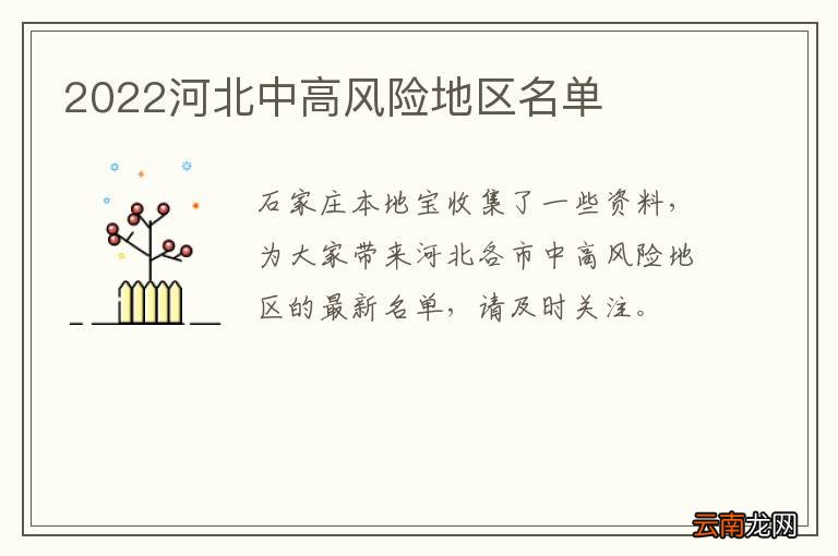 2022河北中高风险地区名单