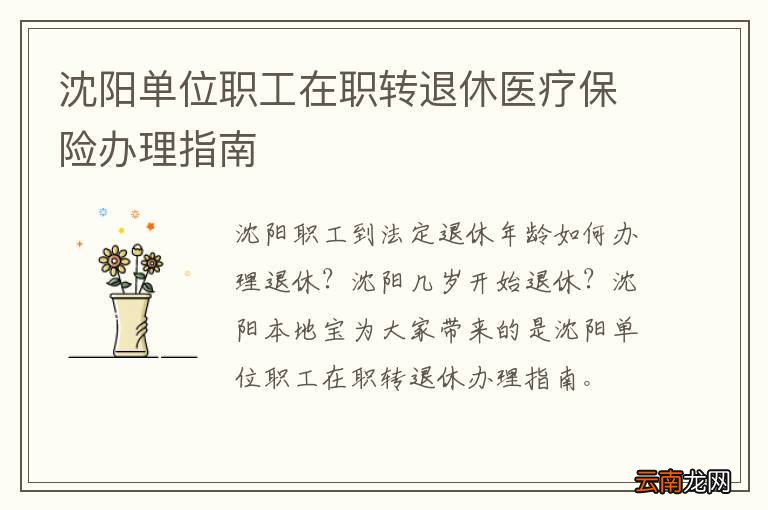 沈阳单位职工在职转退休医疗保险办理指南