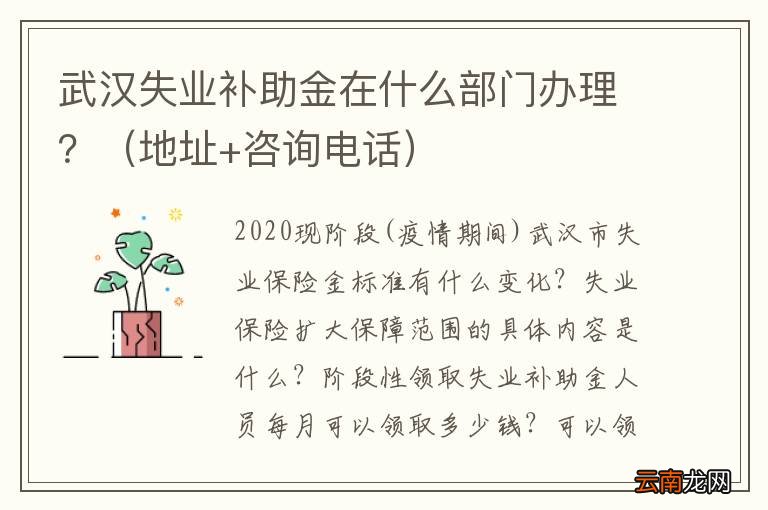 地址+咨询电话 武汉失业补助金在什么部门办理？