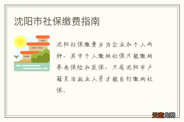 沈阳市社保缴费指南