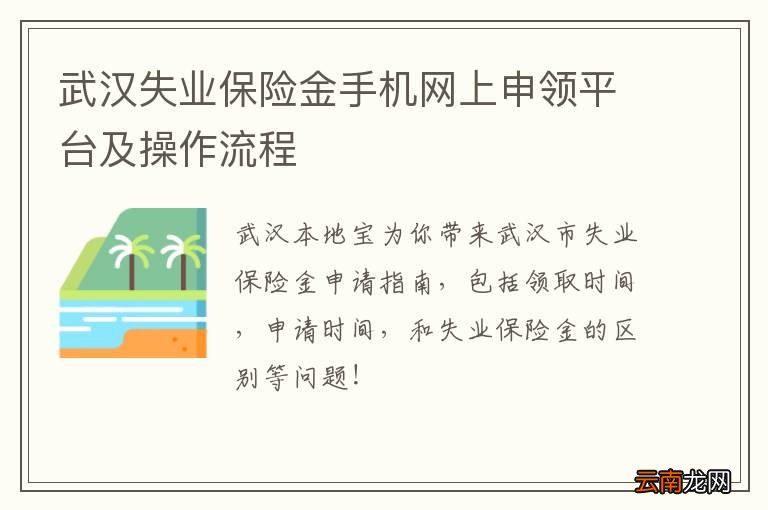 武汉失业保险金手机网上申领平台及操作流程
