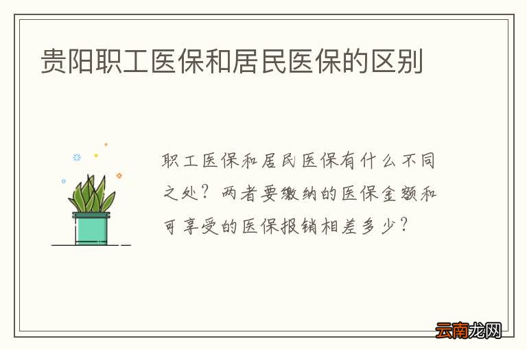 贵阳职工医保和居民医保的区别