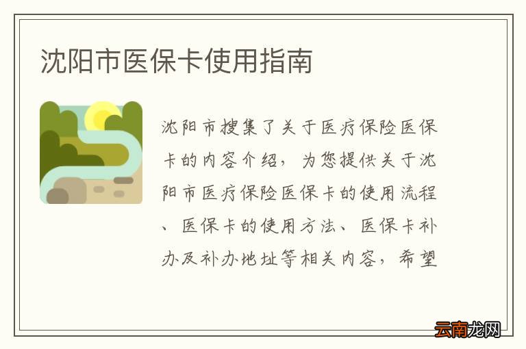 沈阳市医保卡使用指南