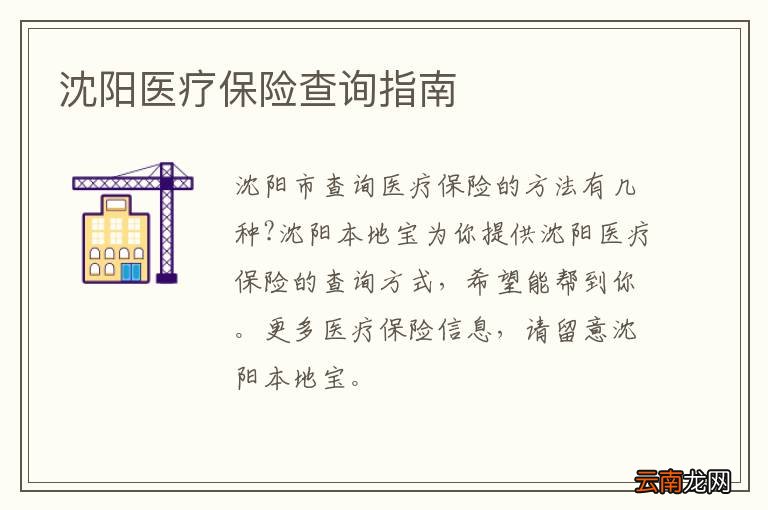 沈阳医疗保险查询指南