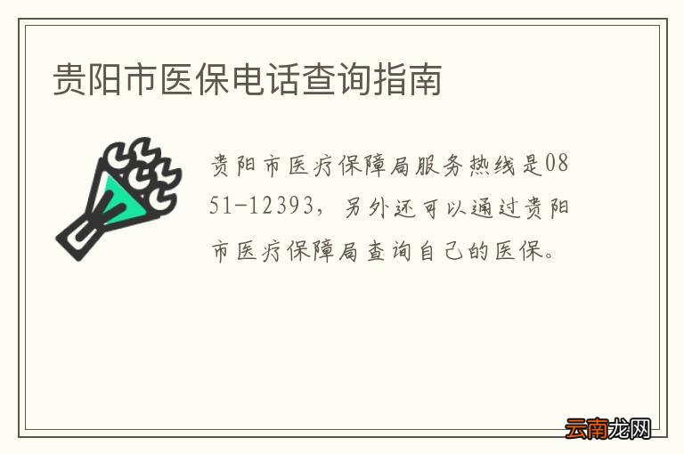 贵阳市医保电话查询指南
