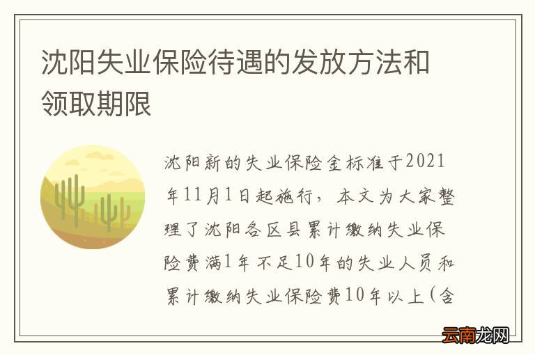 沈阳失业保险待遇的发放方法和领取期限