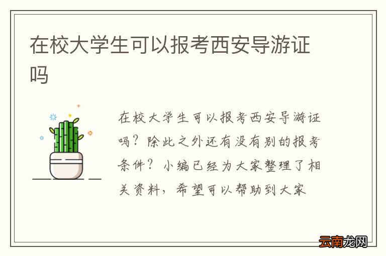 在校大学生可以报考西安导游证吗