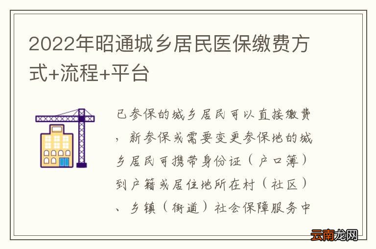 2022年昭通城乡居民医保缴费方式+流程+平台
