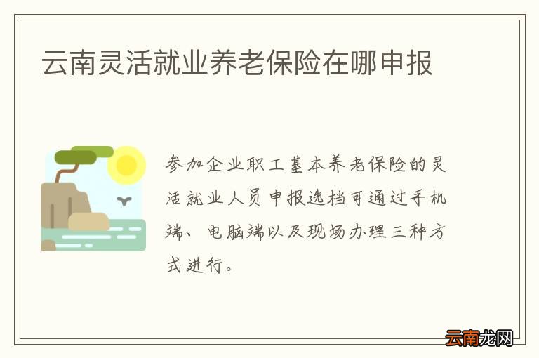 云南灵活就业养老保险在哪申报