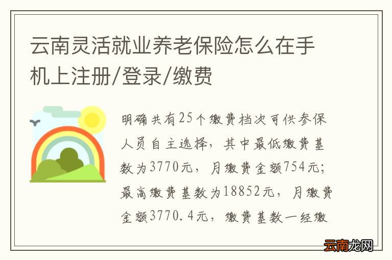 云南灵活就业养老保险怎么在手机上注册/登录/缴费