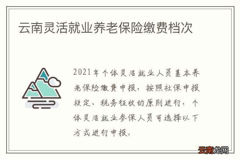 云南灵活就业养老保险缴费档次