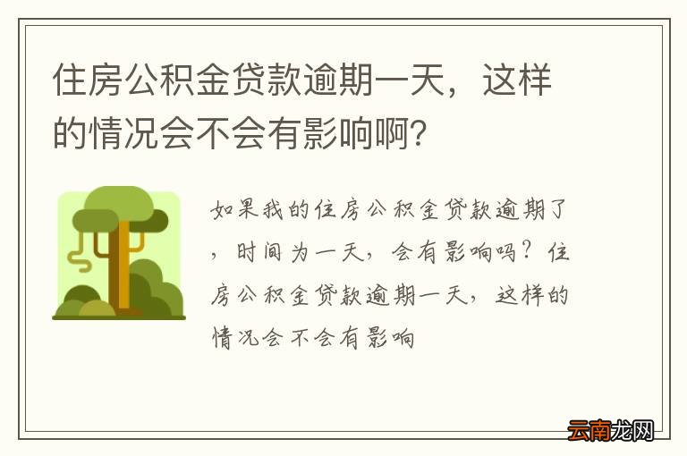 住房公积金贷款逾期一天，这样的情况会不会有影响啊？