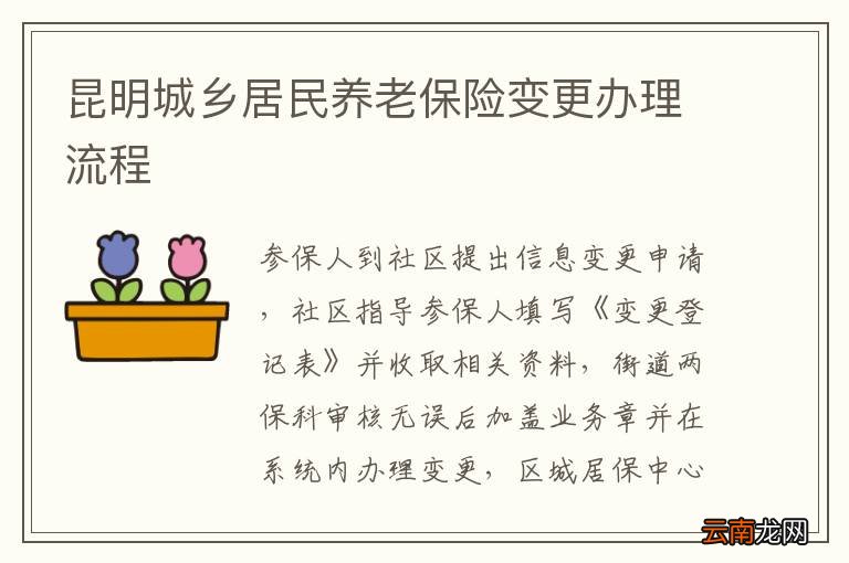 昆明城乡居民养老保险变更办理流程