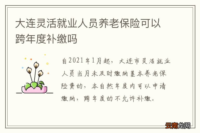 大连灵活就业人员养老保险可以跨年度补缴吗