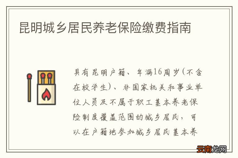 昆明城乡居民养老保险缴费指南