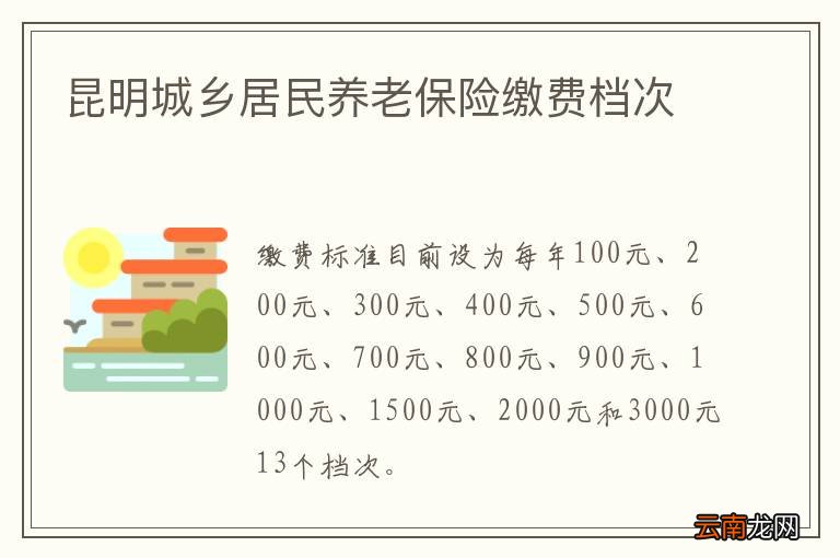 昆明城乡居民养老保险缴费档次