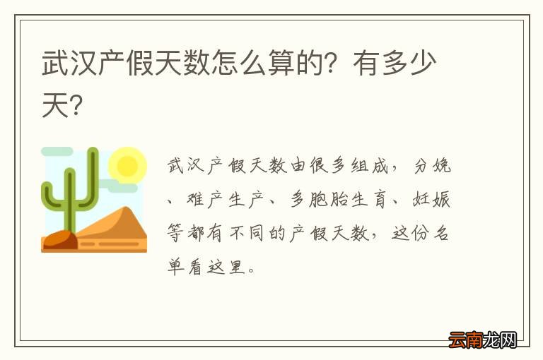 武汉产假天数怎么算的？有多少天？